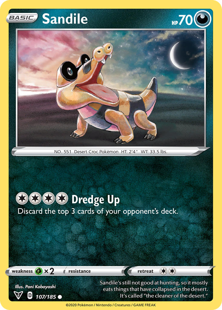 Sandile (107/185) [Sword & Shield: Vivid Voltage] | Exor Games Dartmouth