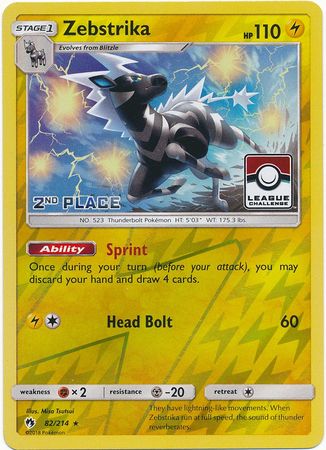 Zebstrika (82/214) (League Promo 2nd Place) [Sun & Moon: Lost Thunder] | Exor Games Dartmouth