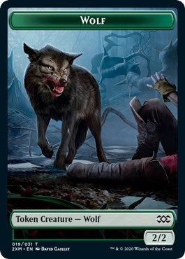 Wolf // Golem Double-sided Token [Double Masters] | Exor Games Dartmouth