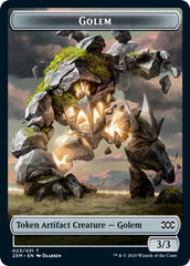 Golem // Elf Warrior Double-sided Token [Double Masters] | Exor Games Dartmouth