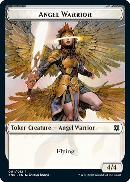 Angel Warrior // Construct Double-sided Token [Zendikar Rising] | Exor Games Dartmouth