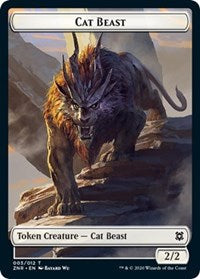 Cat Beast // Construct Double-sided Token [Zendikar Rising] | Exor Games Dartmouth