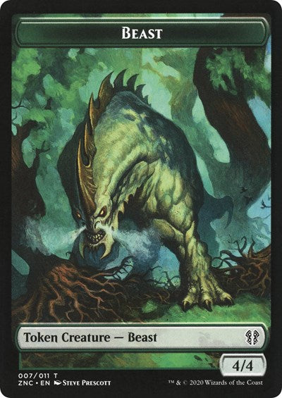 Beast // Saproling Double-sided Token [Commander: Zendikar Rising] | Exor Games Dartmouth