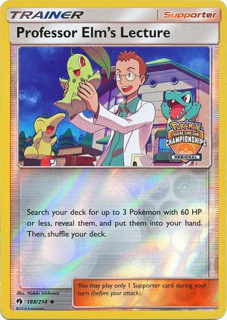 Professor Elm's Lecture (188/214) (Regional Championship Promo) [Sun & Moon: Lost Thunder] | Exor Games Dartmouth