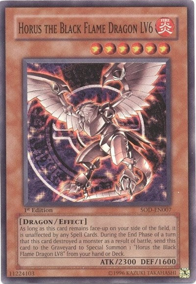 Horus the Black Flame Dragon LV6 [SOD-EN007] Super Rare | Exor Games Dartmouth