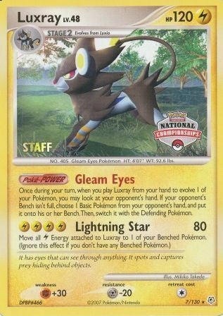 Luxray (7/130) (National Championships) (Staff) [Diamond & Pearl: Base Set] | Exor Games Dartmouth