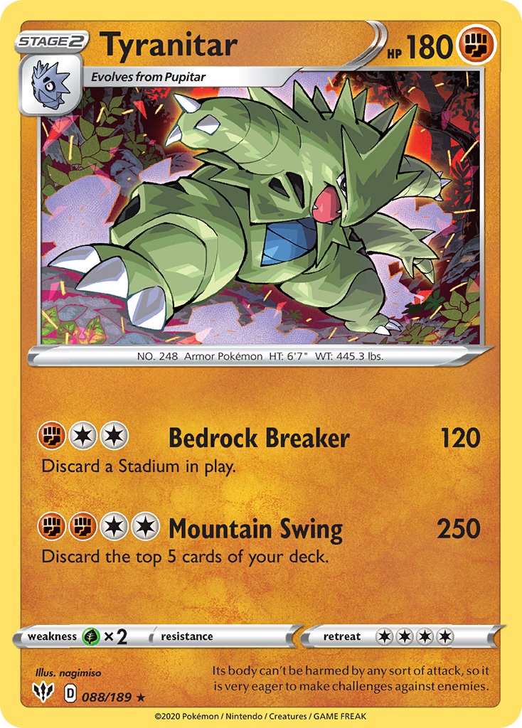 Tyranitar (088/189) [Sword & Shield: Darkness Ablaze] | Exor Games Dartmouth