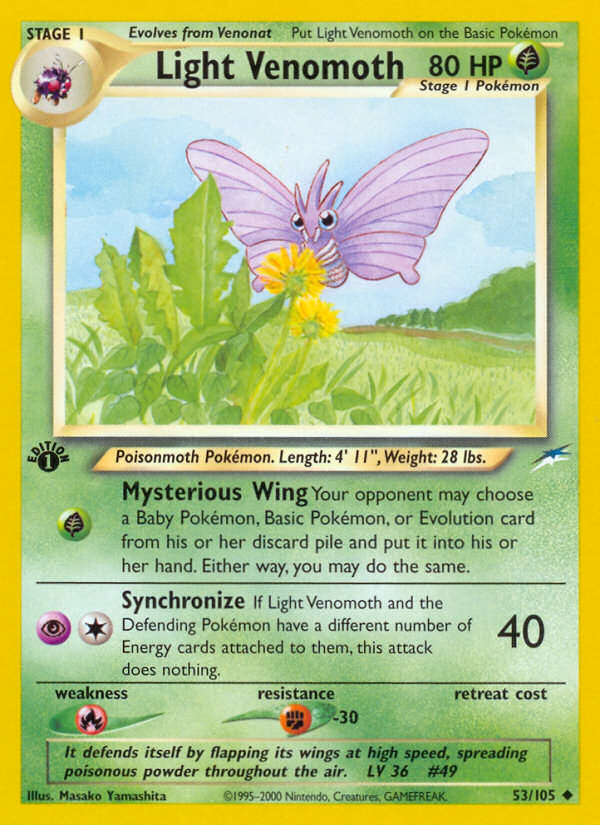 Light Venomoth (53/105) [Neo Destiny 1st Edition] | Exor Games Dartmouth