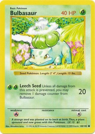 Bulbasaur (44/102) [Base Set Shadowless Unlimited] | Exor Games Dartmouth