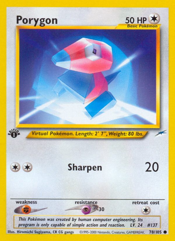 Porygon (78/105) [Neo Destiny 1st Edition] | Exor Games Dartmouth