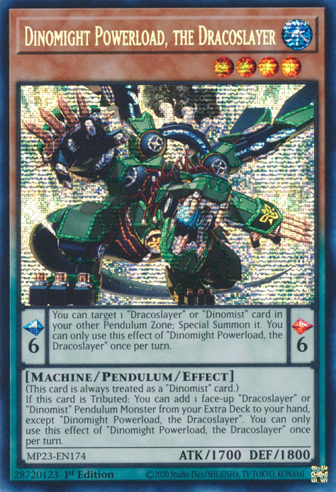 Dinomight Powerload, the Dracoslayer [MP23-EN174] Prismatic Secret Rare | Exor Games Dartmouth