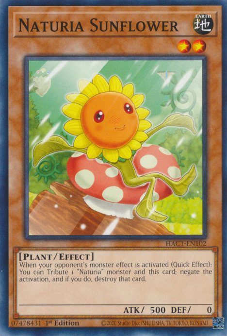 Naturia Sunflower [HAC1-EN102] Common | Exor Games Dartmouth