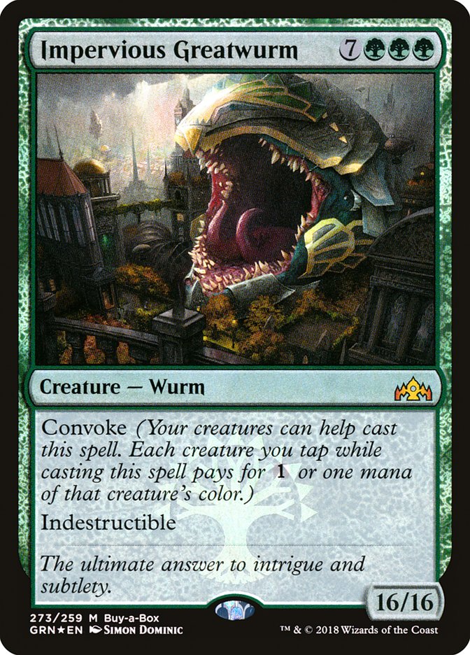 Impervious Greatwurm (Buy-A-Box) [Guilds of Ravnica] | Exor Games Dartmouth