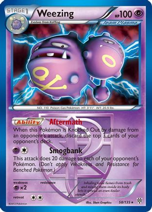 Weezing (58/135) (Theme Deck Exclusive) (Team Plasma) [Black & White: Plasma Storm] | Exor Games Dartmouth