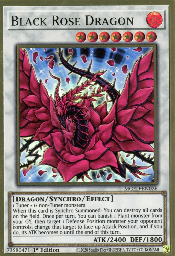 Black Rose Dragon [MGED-EN026] Gold Rare | Exor Games Dartmouth