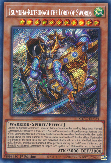 Tsumuha-Kutsunagi the Lord of Swords [CYAC-EN024] Secret Rare | Exor Games Dartmouth