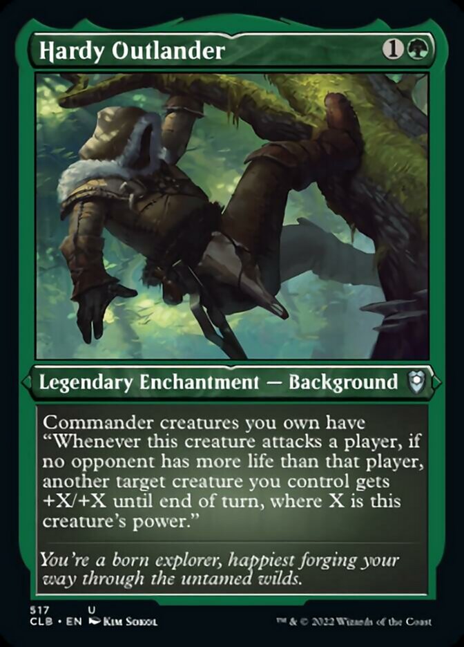 Hardy Outlander (Foil Etched) [Commander Legends: Battle for Baldur's Gate] | Exor Games Dartmouth
