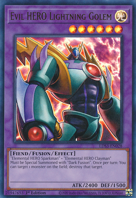 Evil HERO Lightning Golem [LDS3-EN028] Ultra Rare | Exor Games Dartmouth