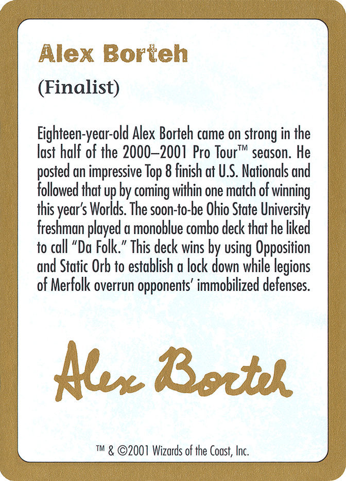 Alex Borteh Bio [World Championship Decks 2001] | Exor Games Dartmouth