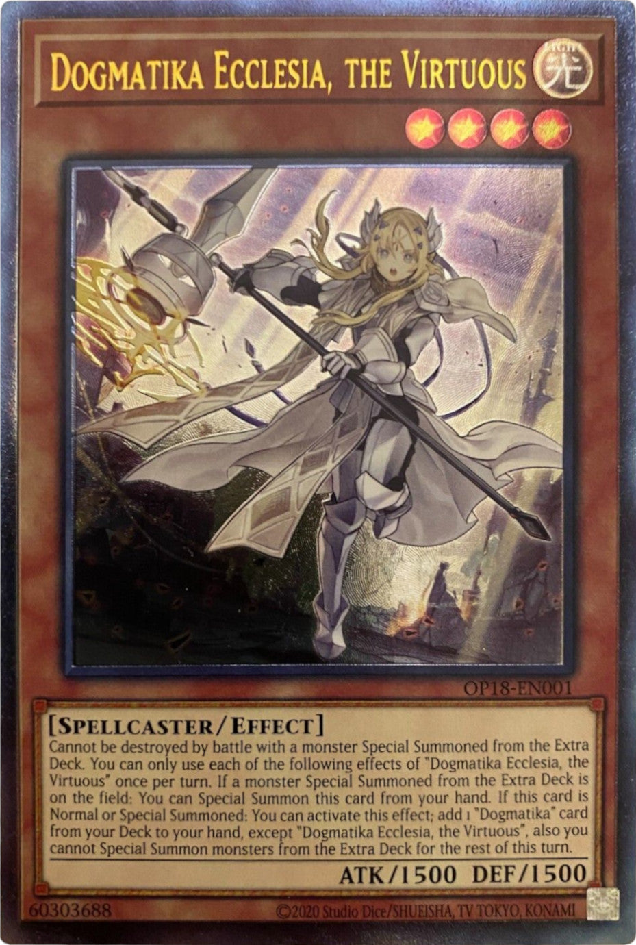 Dogmatika Ecclesia, the Virtuous [OP18-EN001] Ultimate Rare | Exor Games Dartmouth