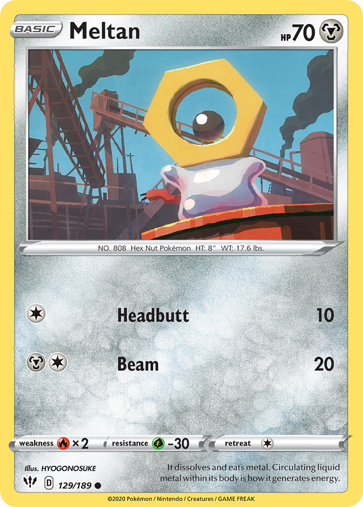 Meltan (129/189) [Sword & Shield: Darkness Ablaze] | Exor Games Dartmouth