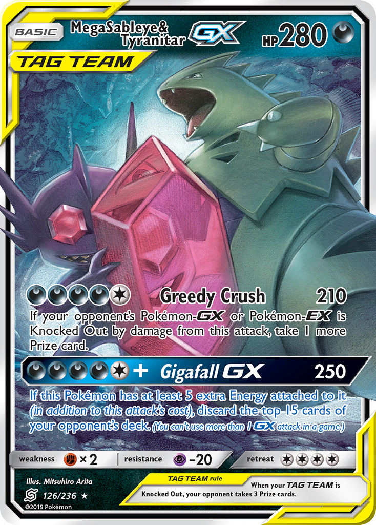 Mega Sableye & Tyranitar GX (126/236) [Sun & Moon: Unified Minds] | Exor Games Dartmouth