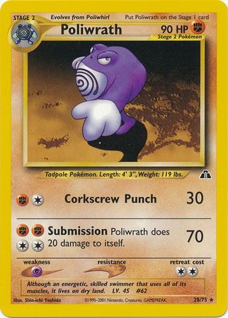 Poliwrath (28/75) [Neo Discovery Unlimited] | Exor Games Dartmouth