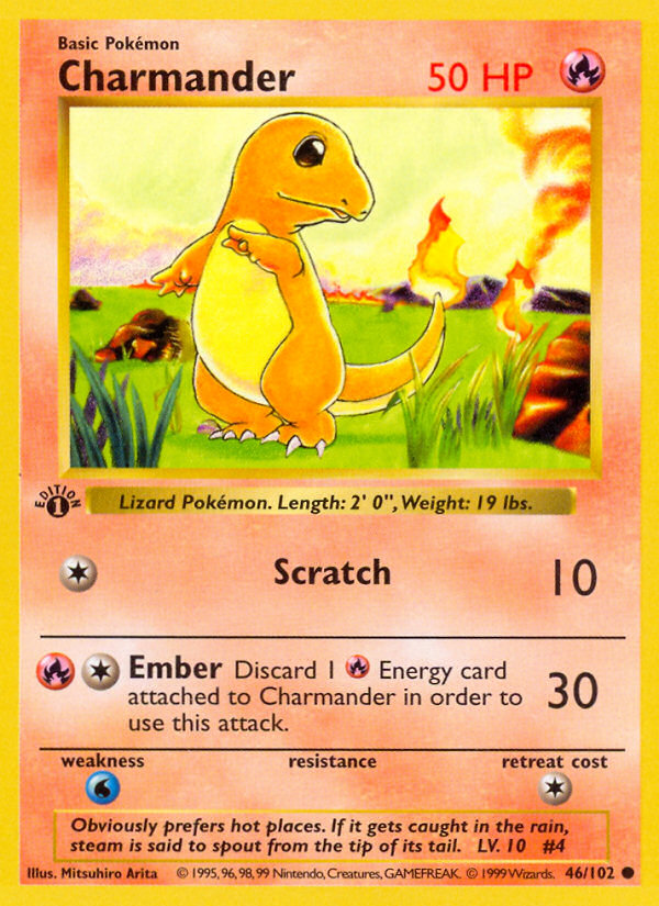 Charmander (46/102) (Shadowless) [Base Set 1st Edition] | Exor Games Dartmouth