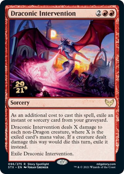 Draconic Intervention [Strixhaven: School of Mages Prerelease Promos] | Exor Games Dartmouth