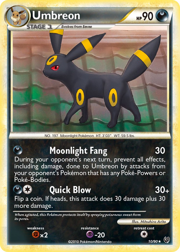 Umbreon (10/90) (Cracked Ice Holo) (Theme Deck Exclusive) [HeartGold & SoulSilver: Undaunted] | Exor Games Dartmouth