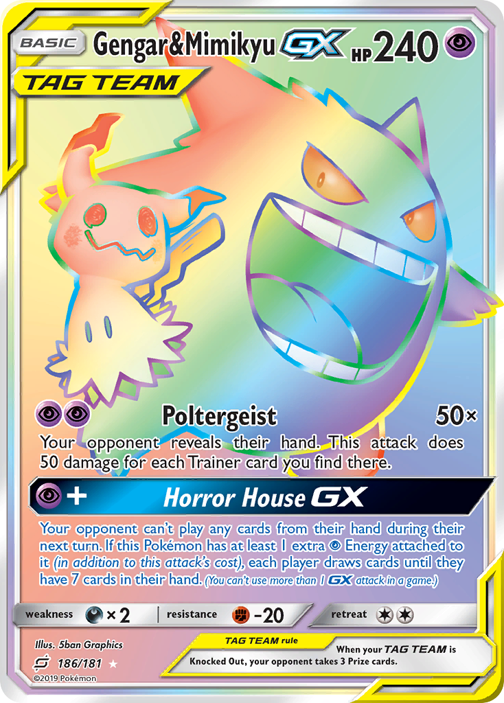 Gengar & Mimikyu GX (186/181) [Sun & Moon: Team Up] | Exor Games Dartmouth