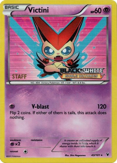 Victini (43/101) (Staff Prerelease Promo) [Black & White: Black Star Promos] | Exor Games Dartmouth