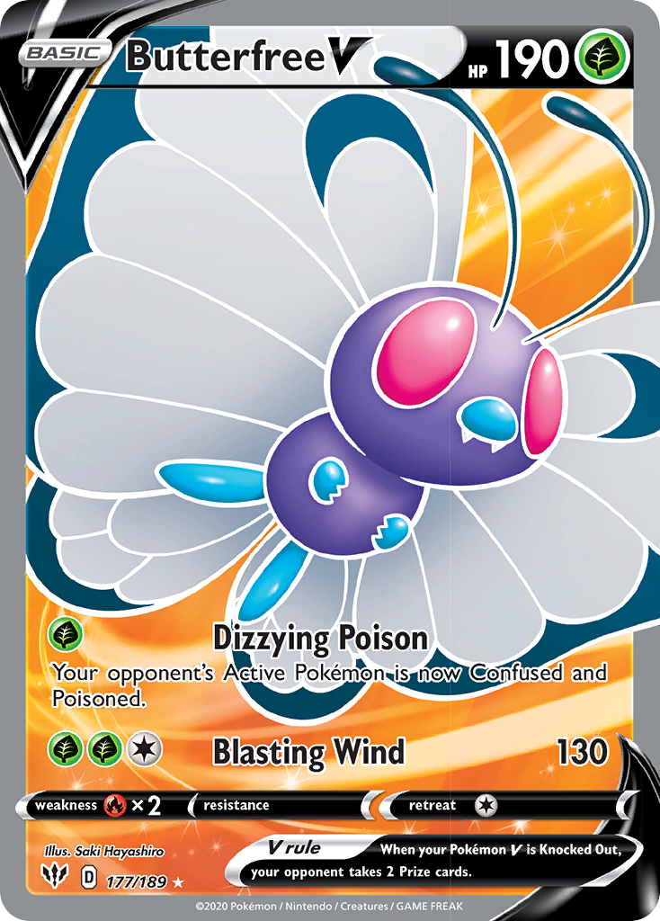 Butterfree V (177/189) [Sword & Shield: Darkness Ablaze] | Exor Games Dartmouth