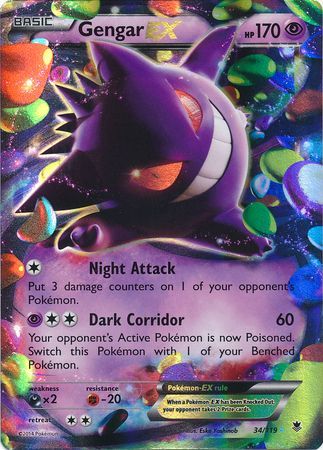 Gengar EX (34/119) (Jumbo Card) [XY: Phantom Forces] | Exor Games Dartmouth