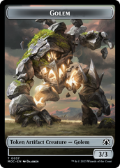 Golem // Blood Double-Sided Token [March of the Machine Commander Tokens] | Exor Games Dartmouth