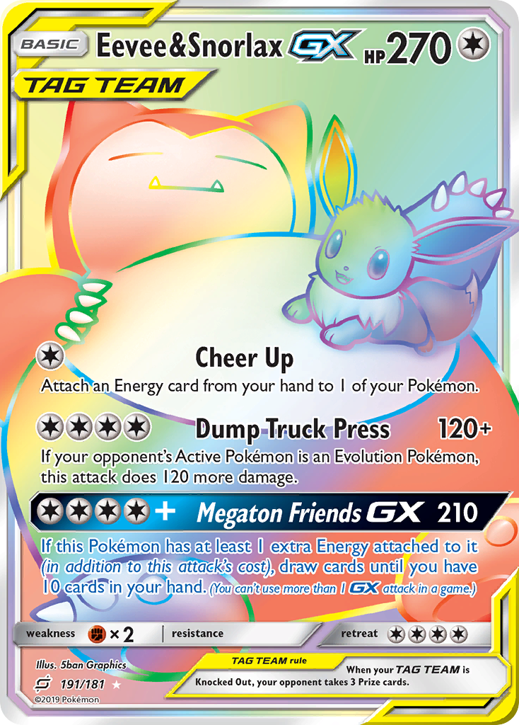 Eevee & Snorlax GX (191/181) [Sun & Moon: Team Up] | Exor Games Dartmouth