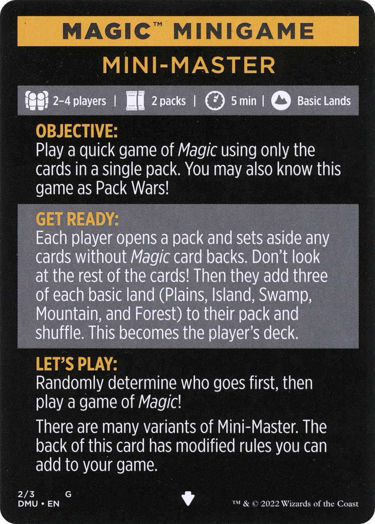 Mini-Master (Magic Minigame) [Commander Legends: Battle for Baldur's Gate Minigame] | Exor Games Dartmouth