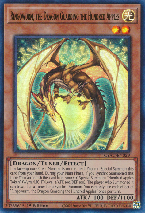 Ringowurm, the Dragon Guarding the Hundred Apples [CYAC-EN029] Ultra Rare | Exor Games Dartmouth
