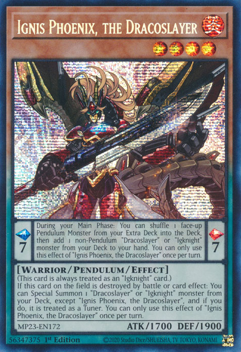 Ignis Phoenix, the Dracoslayer [MP23-EN172] Prismatic Secret Rare | Exor Games Dartmouth