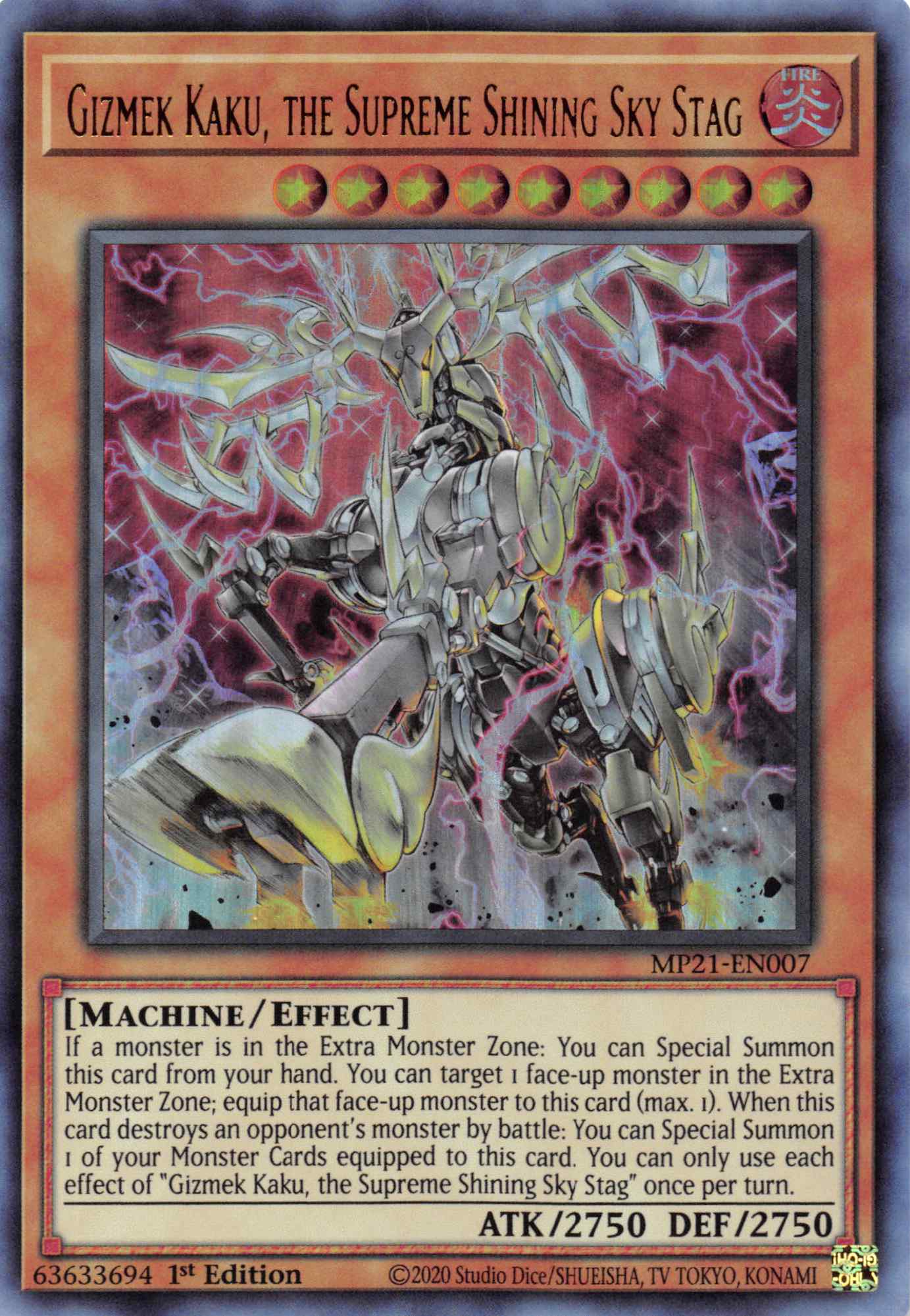 Gizmek Kaku, the Supreme Shining Sky Stag [MP21-EN007] Ultra Rare | Exor Games Dartmouth