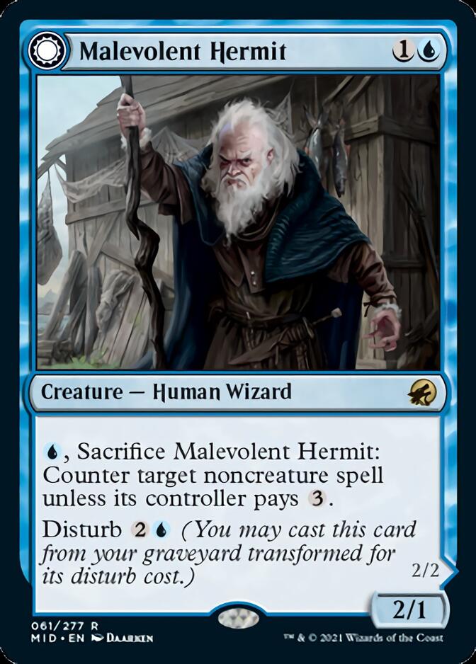 Malevolent Hermit // Benevolent Geist [Innistrad: Midnight Hunt] | Exor Games Dartmouth