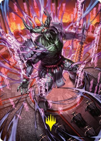 Hidetsugu, Devouring Chaos Art Card (Gold-Stamped Signature) [Kamigawa: Neon Dynasty Art Series] | Exor Games Dartmouth