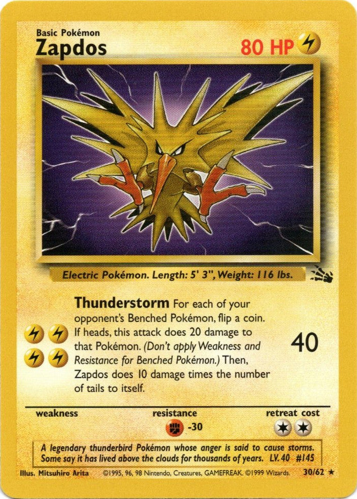 Zapdos (30/62) [Fossil Unlimited] | Exor Games Dartmouth