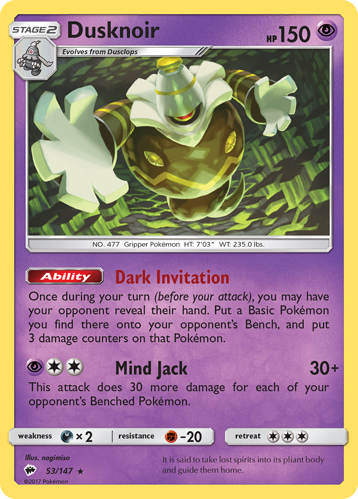 Dusknoir (53/147) [Sun & Moon: Burning Shadows] | Exor Games Dartmouth