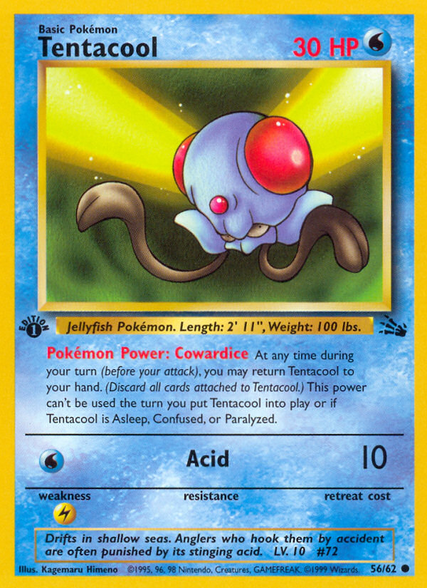 Tentacool (56/62) [Fossil 1st Edition] | Exor Games Dartmouth