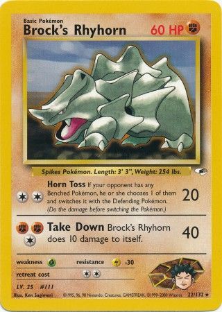 Brock's Rhyhorn (22/132) [Gym Heroes Unlimited] | Exor Games Dartmouth