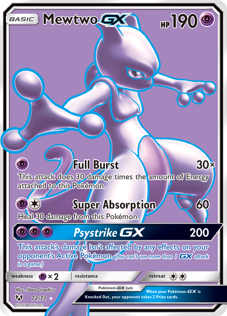 Mewtwo GX (72/73) [Sun & Moon: Shining Legends] | Exor Games Dartmouth