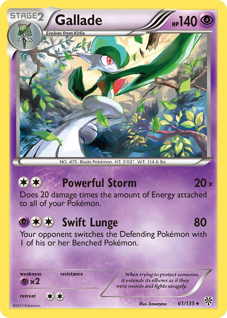 Gallade (61/135) (Cosmos Holo) (Blister Exclusive) [Black & White: Plasma Storm] | Exor Games Dartmouth