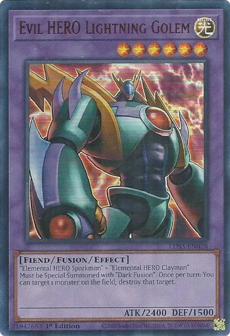 Evil HERO Lightning Golem (Red) [LDS3-EN028] Ultra Rare | Exor Games Dartmouth