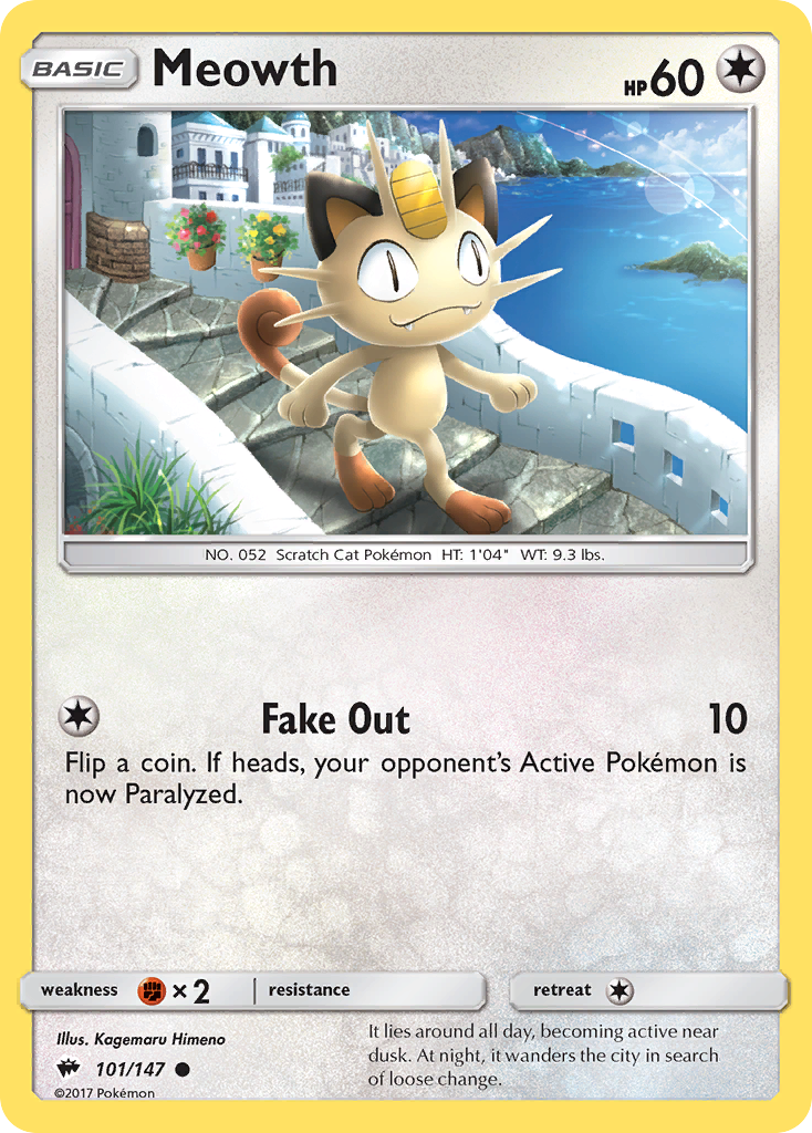 Meowth (101/147) [Sun & Moon: Burning Shadows] | Exor Games Dartmouth